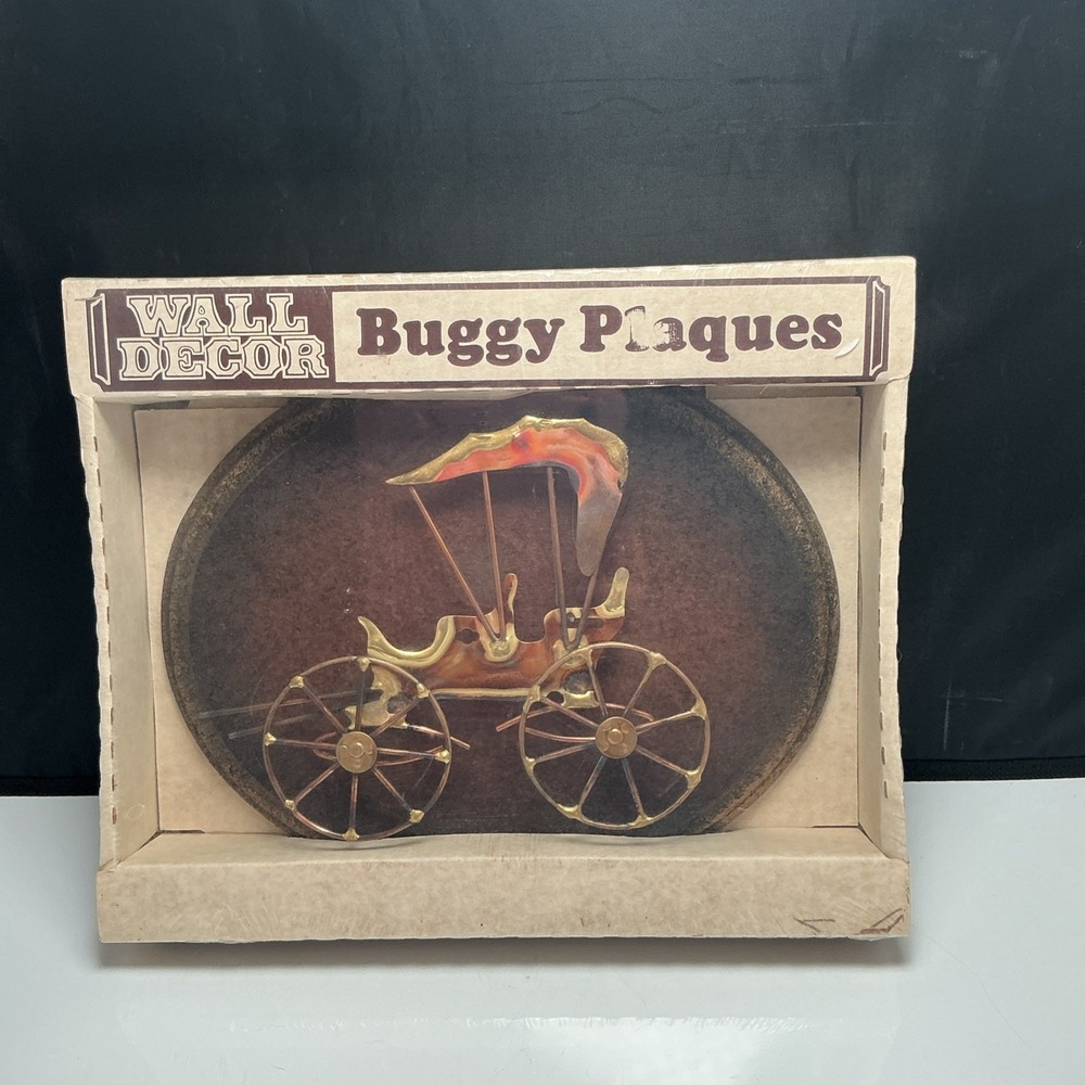 Vintage Imperial Gifts 3D Metal Buggy Plaque Wall Art 1970s NOS New In Box